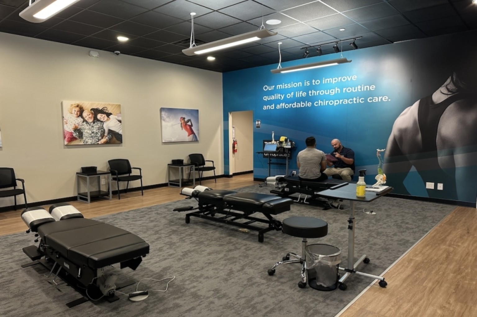Modern chiropractic treatment space