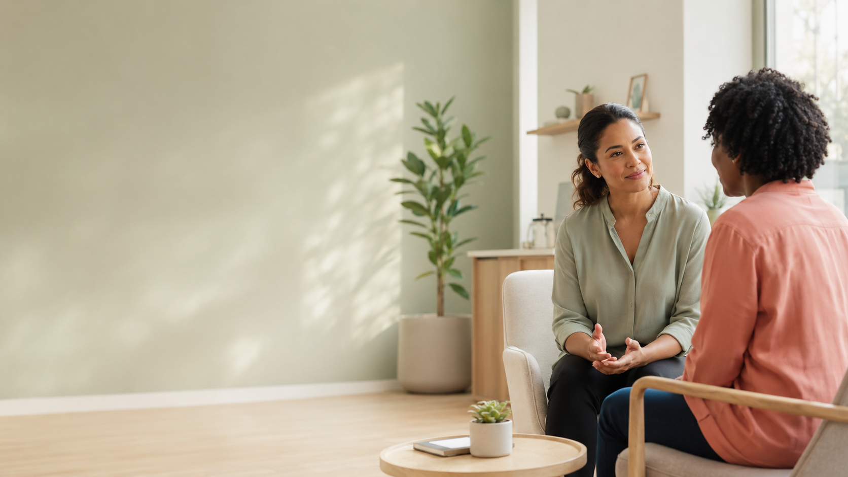 A personal advocate listening carefully during a client meeting
